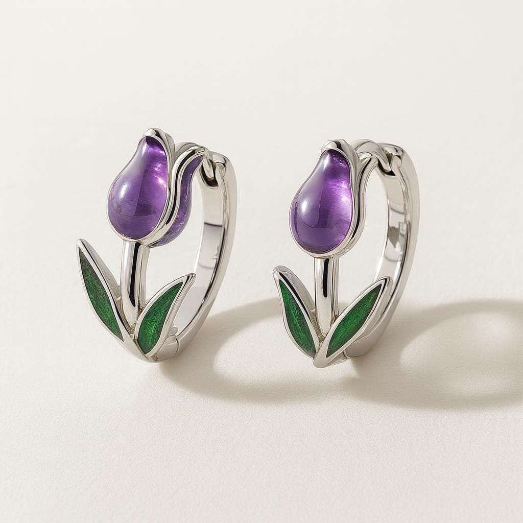 Boucle d oreille avec fleur