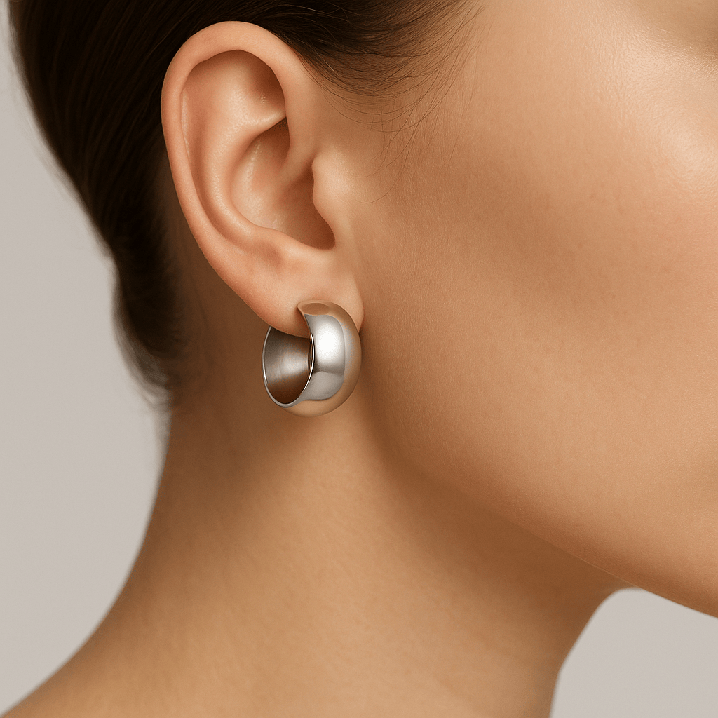 Boucle d oreille creole plaque or