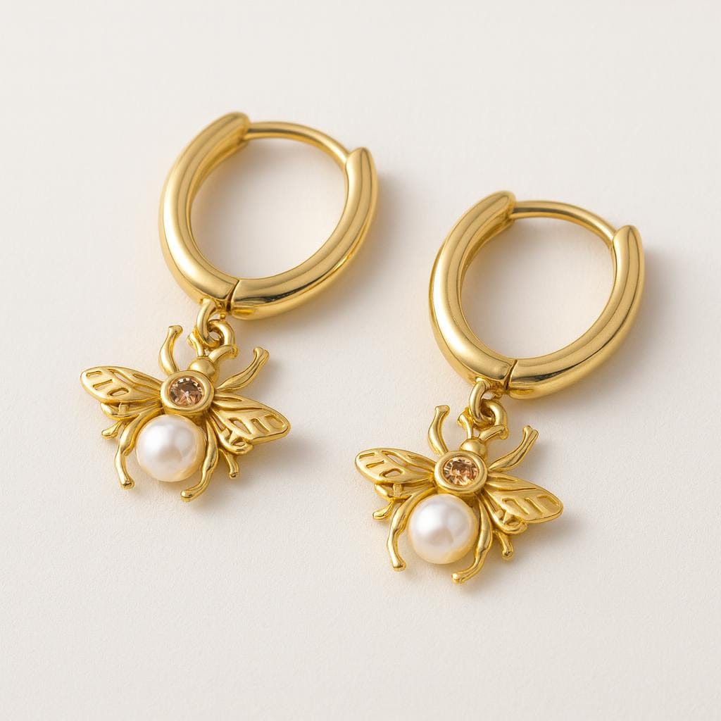 Boucle d oreille or et perle