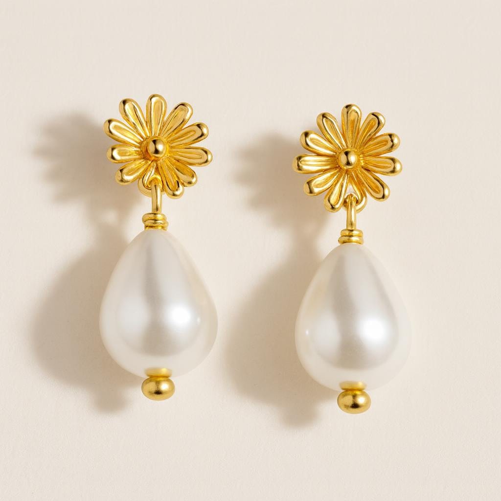 Boucle d oreille perle de culture or