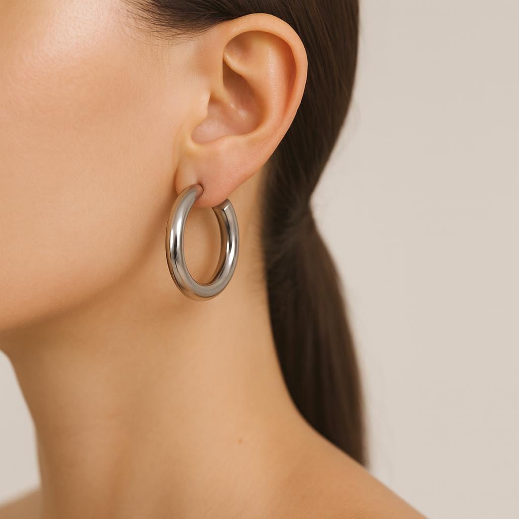 Boucle doreille acier inoxydable creole