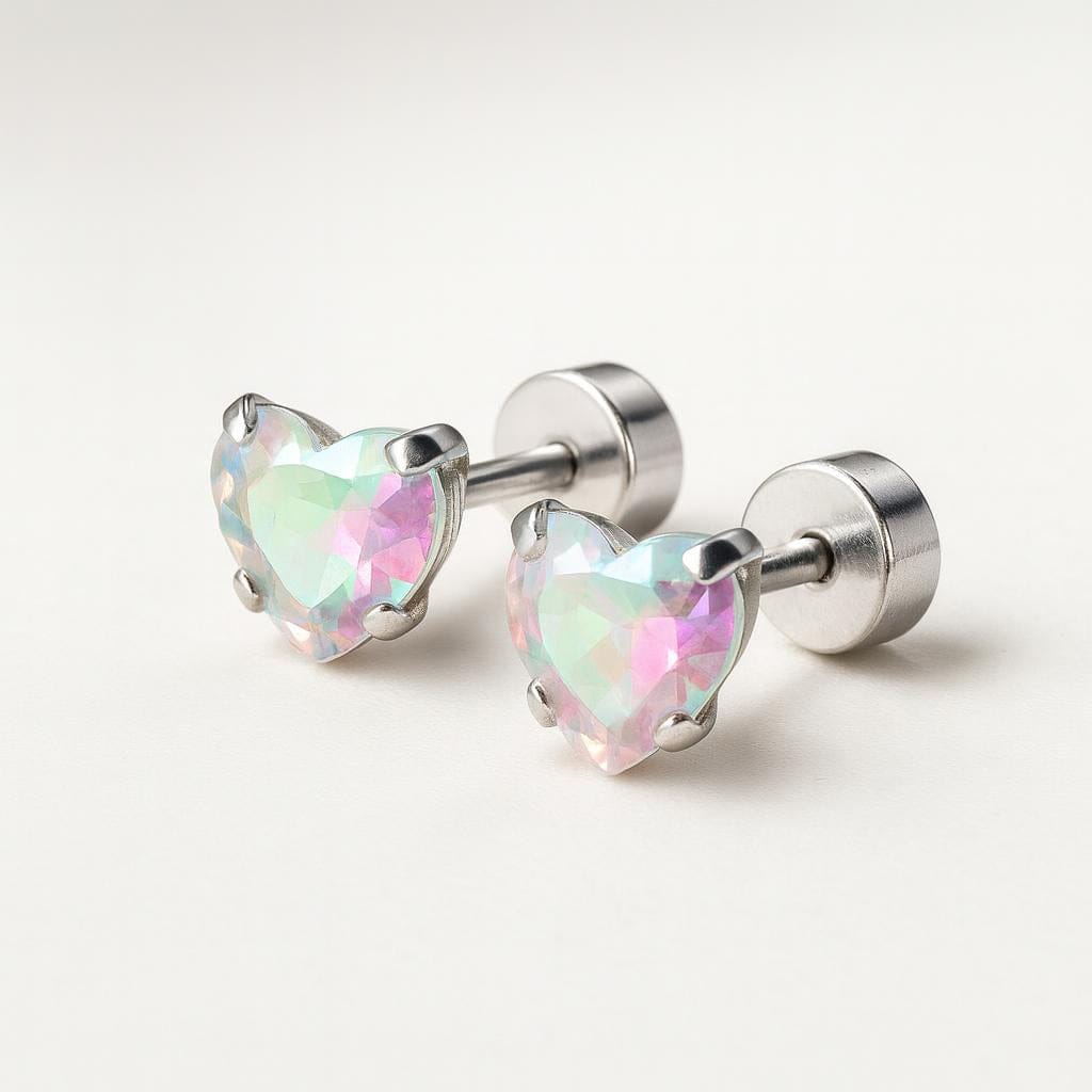 Boucle doreille coeur enfant