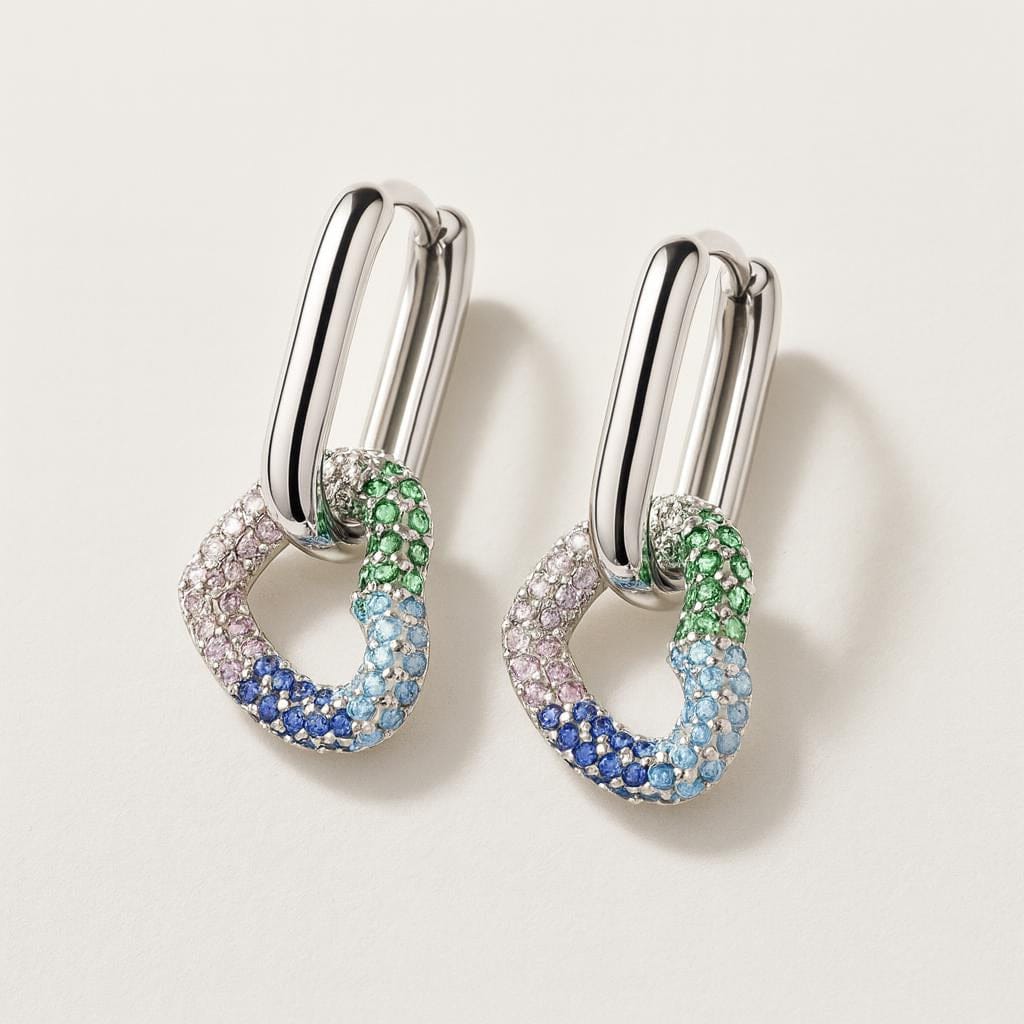 Boucle doreille coeur fantaisie