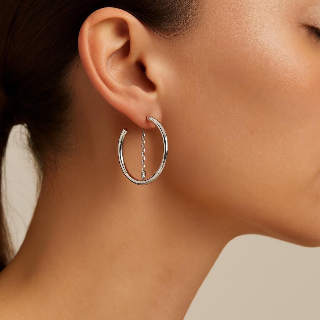 Boucle doreille creole chaine