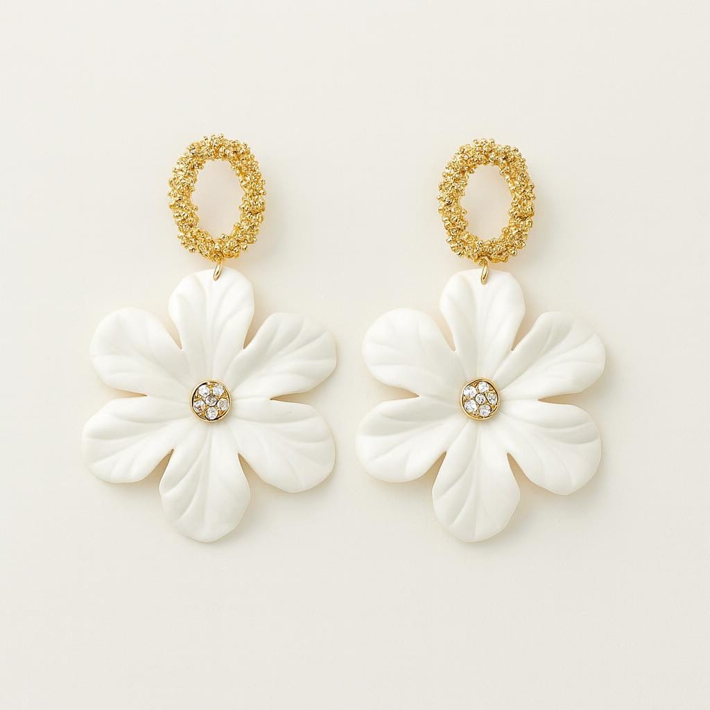 Boucle doreille fleur acrylique