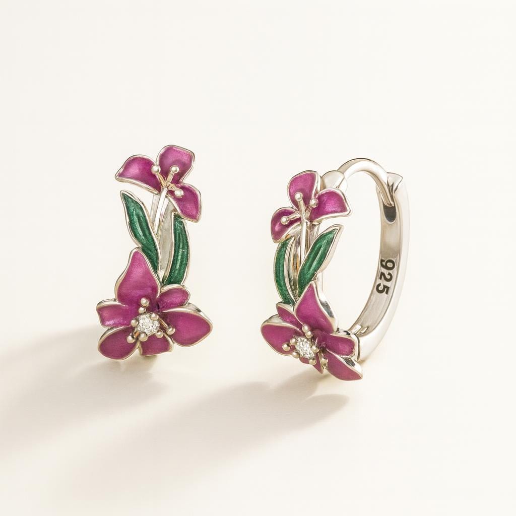 Boucle doreille fleur argent