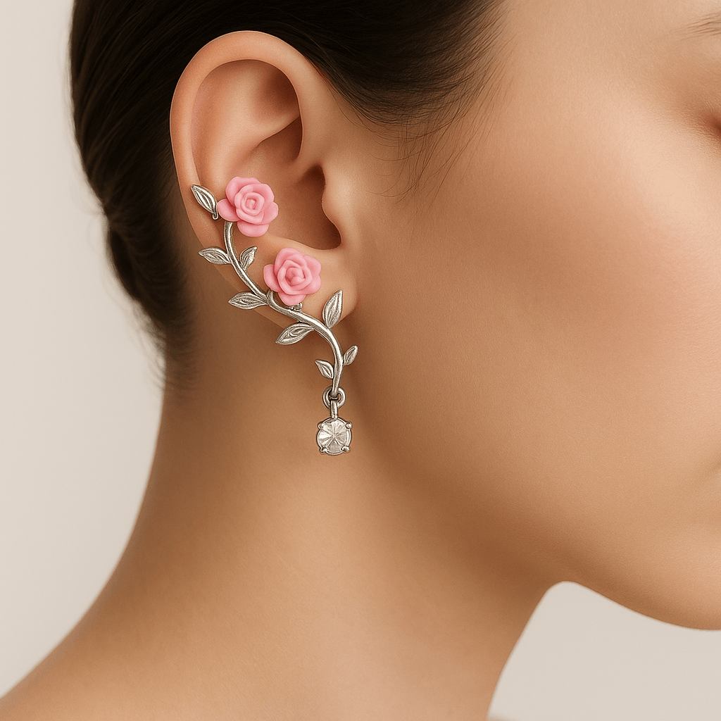 Boucle doreille grimpante fleur