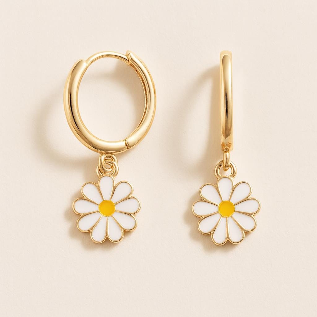 Boucle doreille marguerite