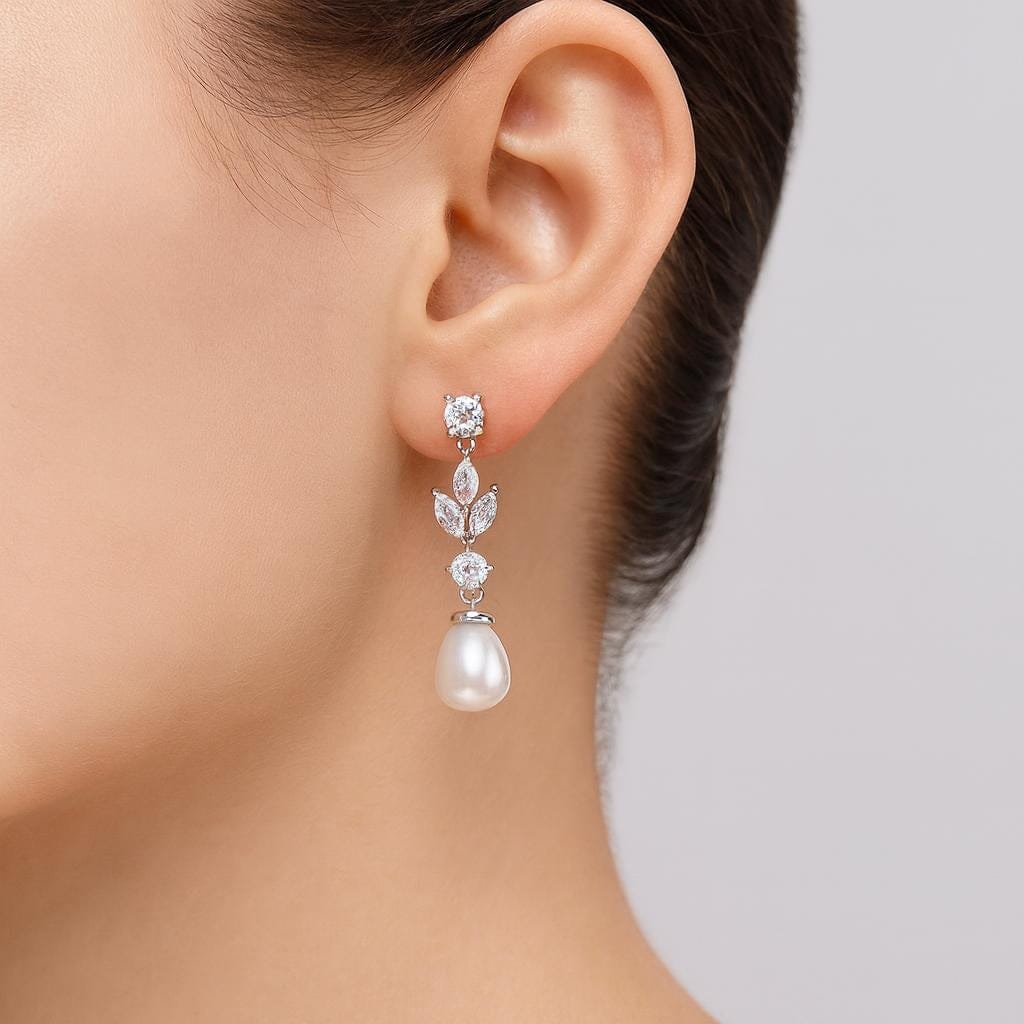 Boucle doreille perle pendante