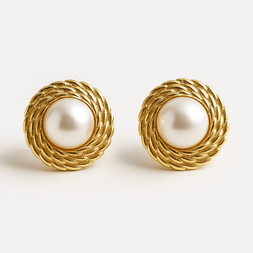 Boucle doreille ronde perle