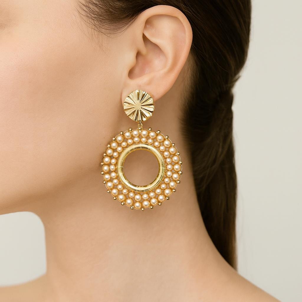 Boucles doreilles perles pendantes fantaisie