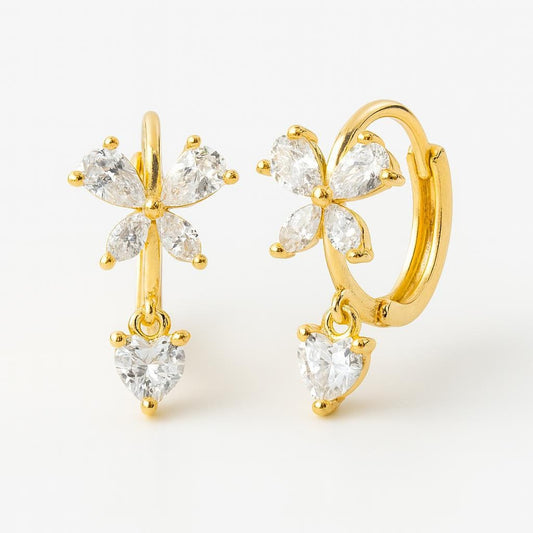  Boucle d oreille argent plaque or