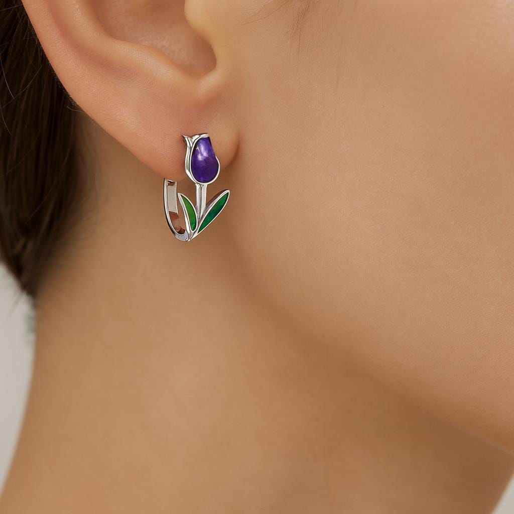  Boucle d oreille avec fleur