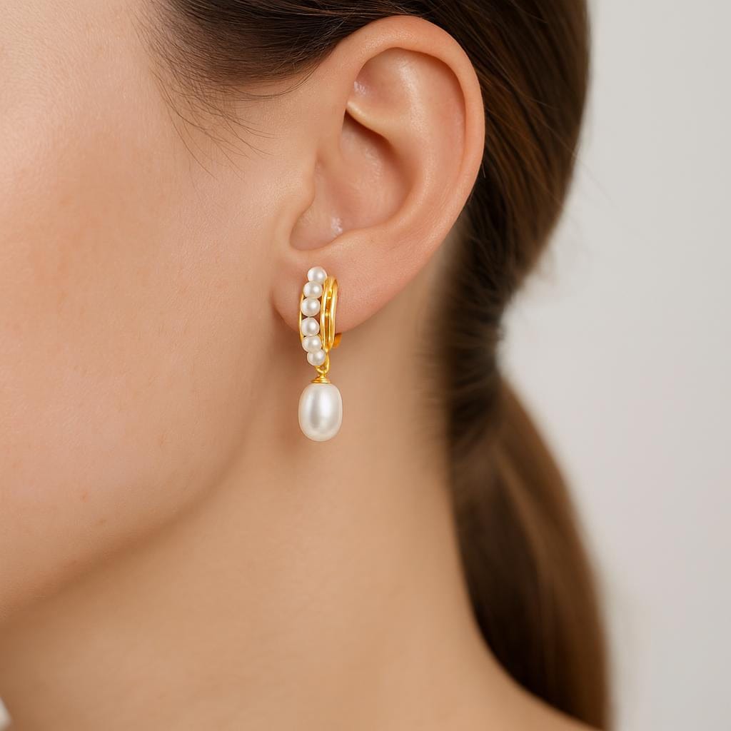  Boucle d oreille avec perle