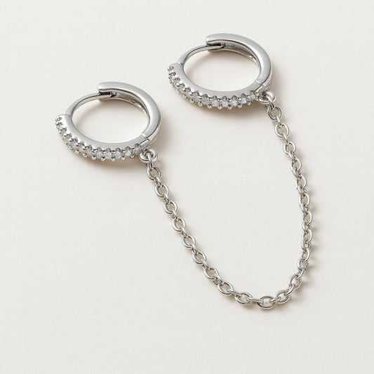  Boucle d oreille chaine argent