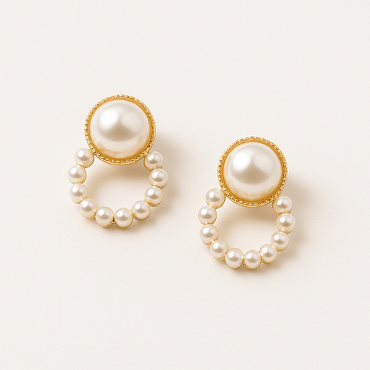  Boucle d oreille clip perle