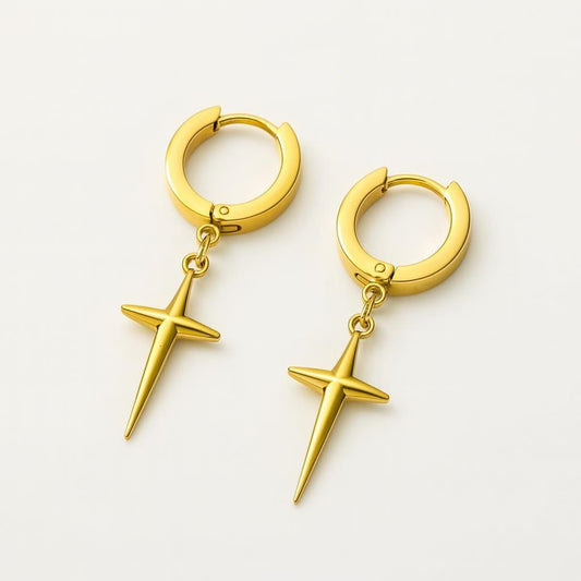  Boucle d oreille croix acier inoxydable