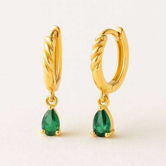  Boucle d oreille emeraude