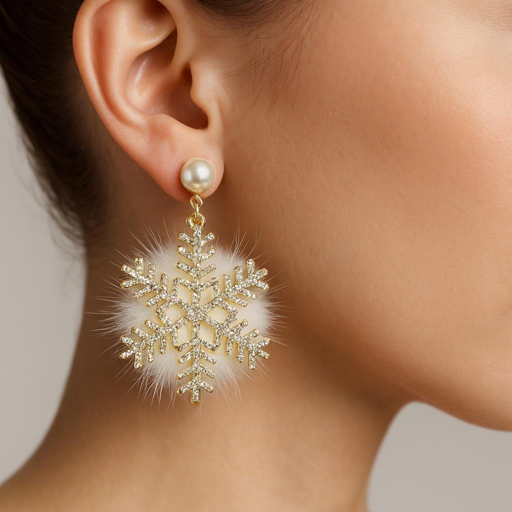  Boucle d oreille flocon de neige