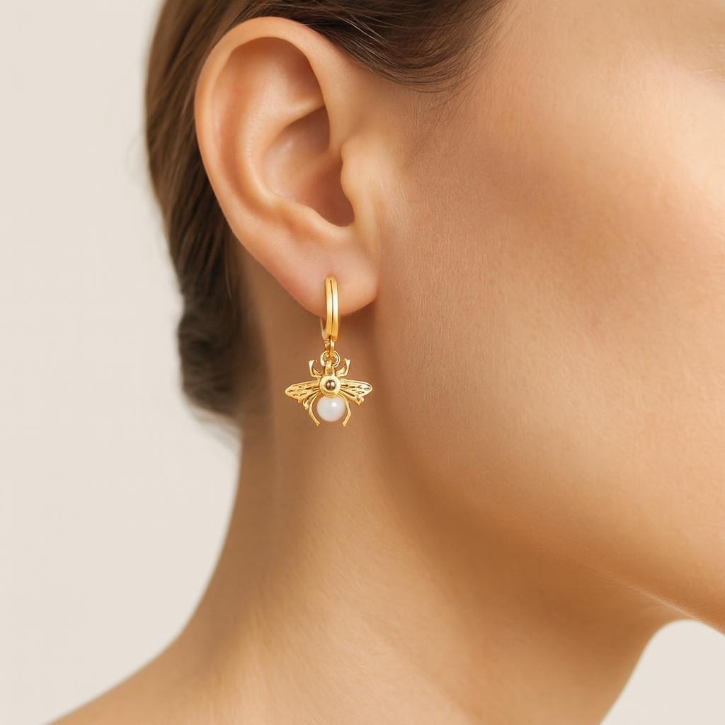  Boucle d oreille or et perle