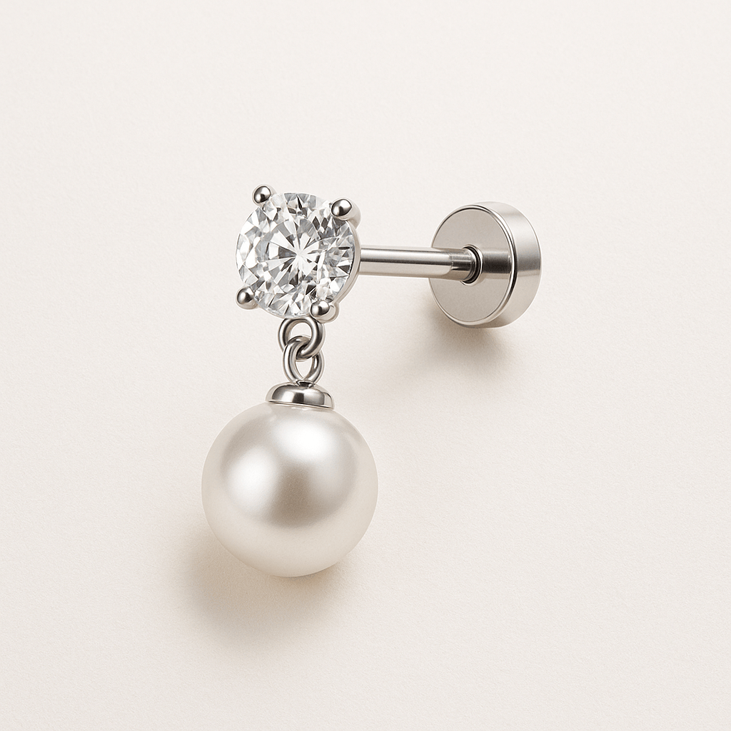  Boucle d oreille perle argent