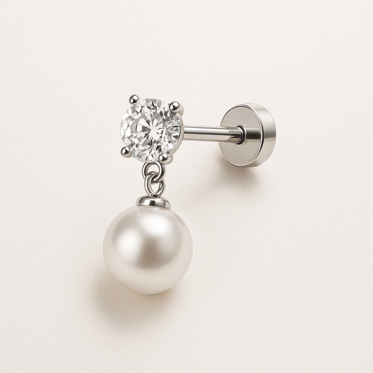  Boucle d oreille perle argent