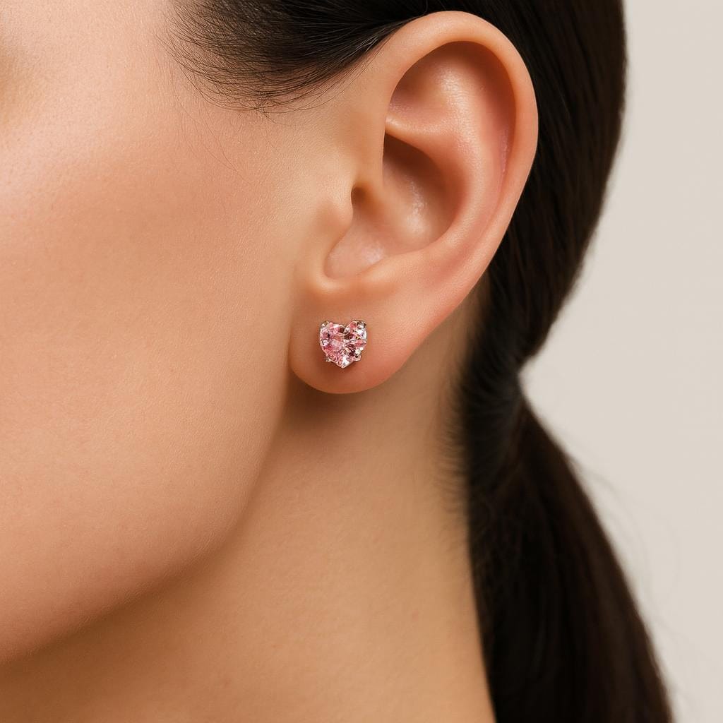  Boucle doreille coeur acier inoxydable