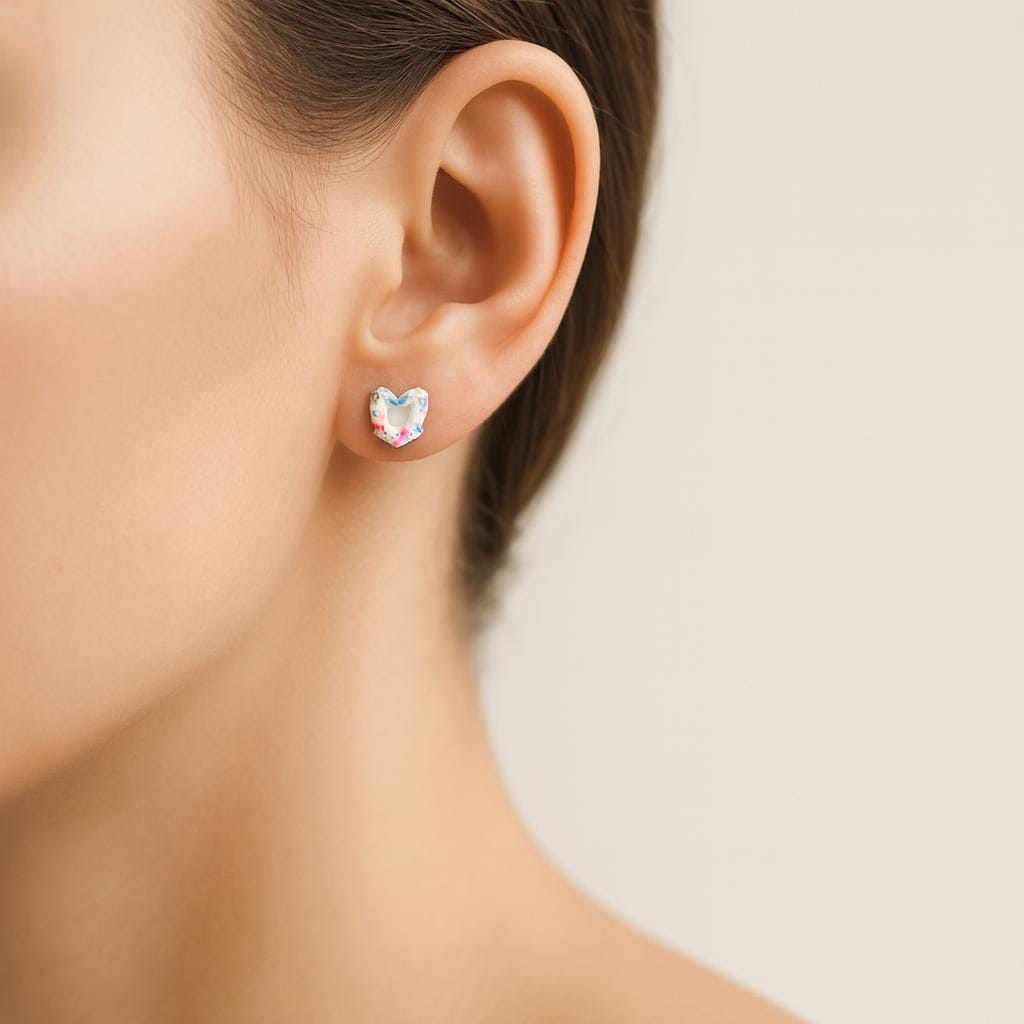  Boucle doreille coeur enfant