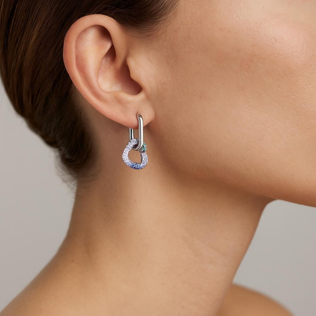  Boucle doreille coeur fantaisie