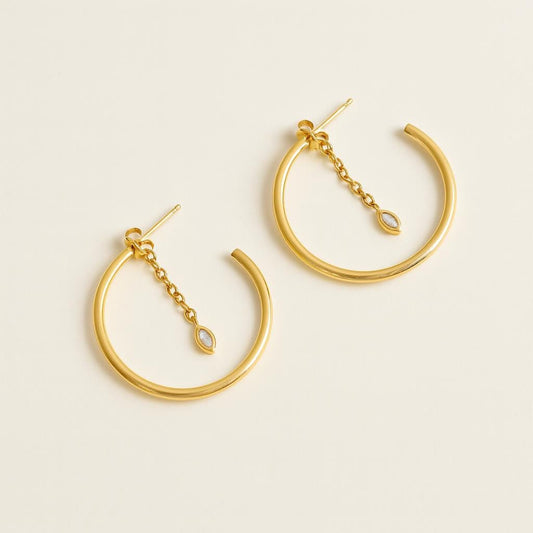  Boucle doreille creole chaine