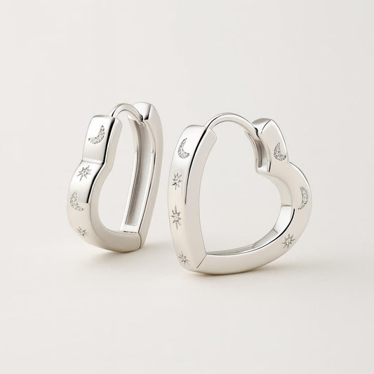  Boucle doreille creole coeur