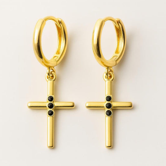  Boucle doreille en forme de croix