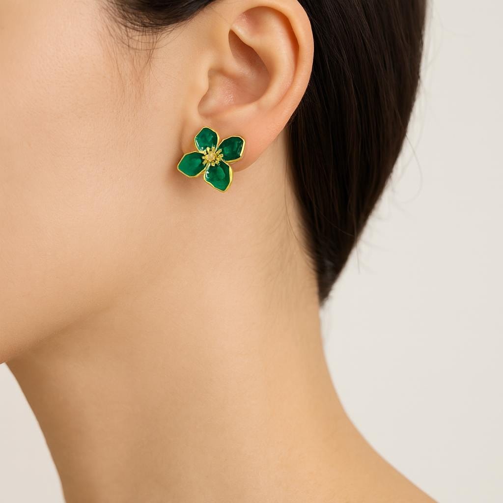  Boucle doreille en forme de fleur