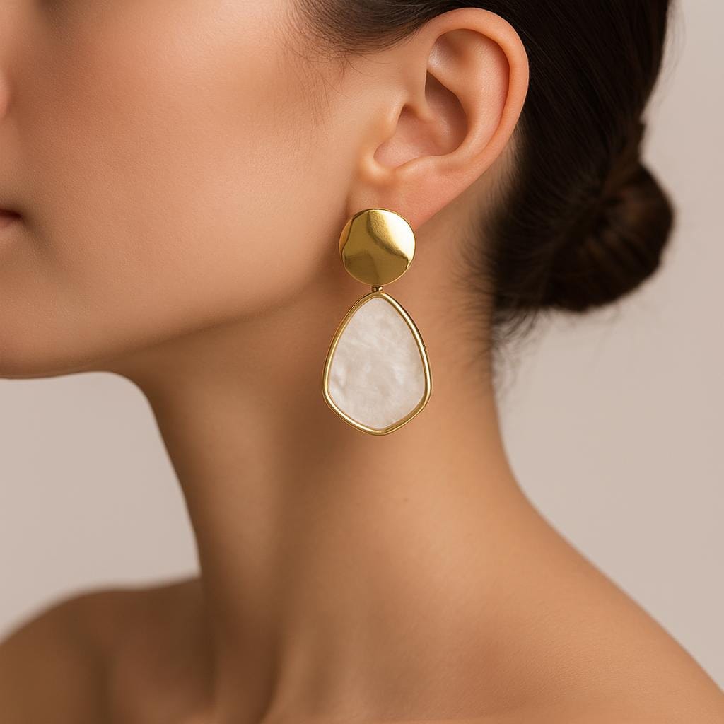  Boucle doreille en goutte deau