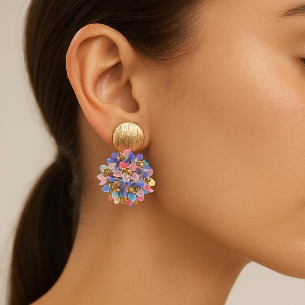  Boucle doreille femme fleur