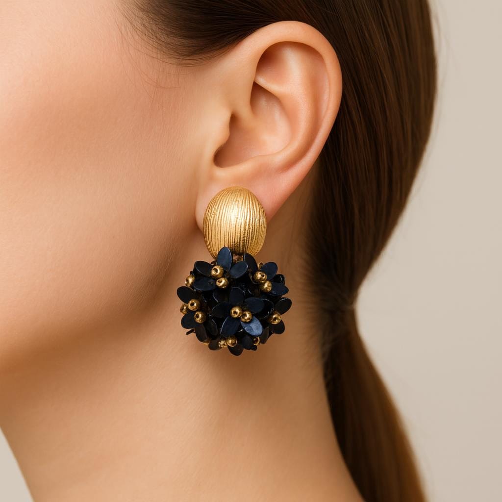  Boucle doreille femme fleur