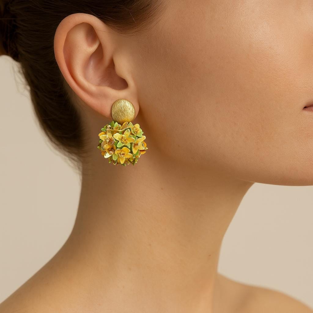  Boucle doreille femme fleur