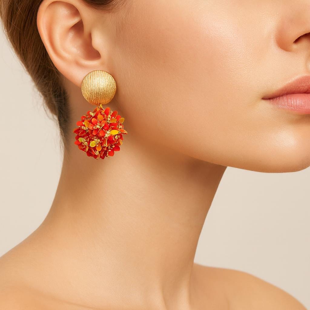  Boucle doreille femme fleur