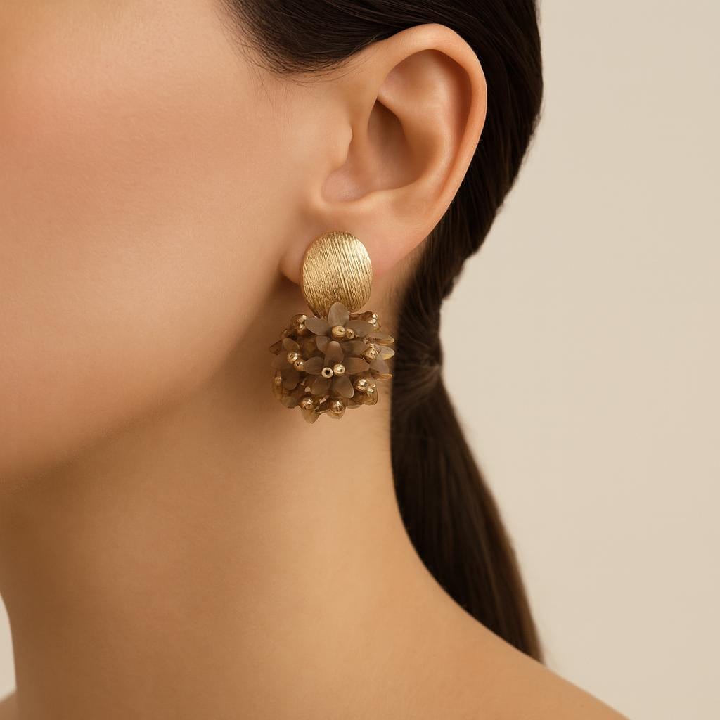  Boucle doreille femme fleur