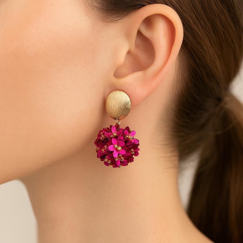  Boucle doreille femme fleur