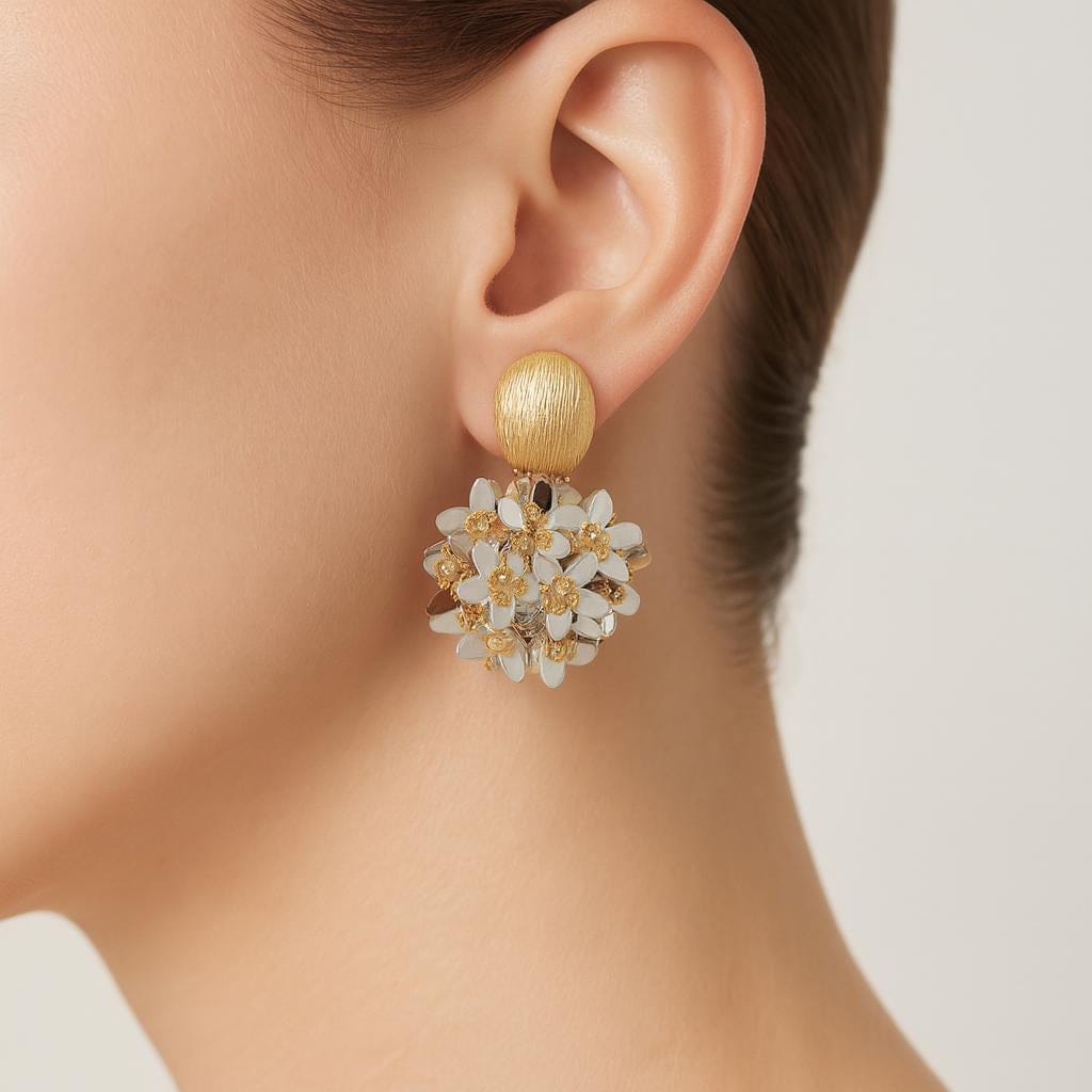  Boucle doreille femme fleur