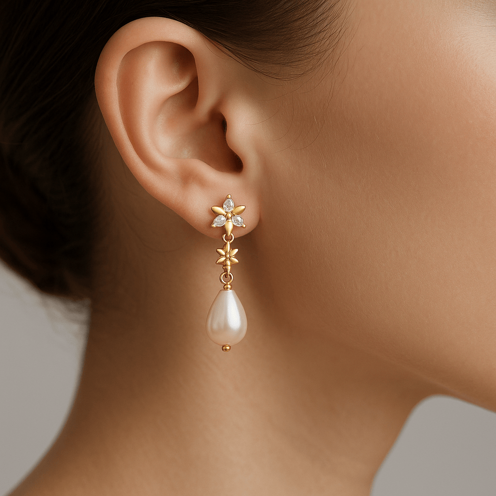  Boucle doreille femme perle