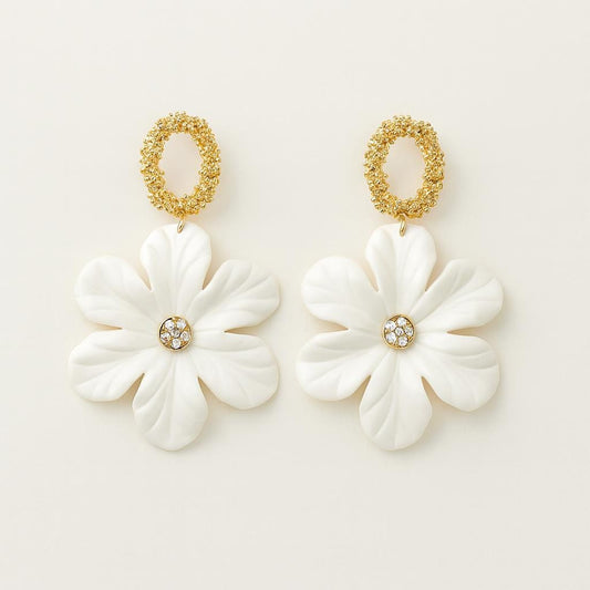  Boucle doreille fleur acrylique