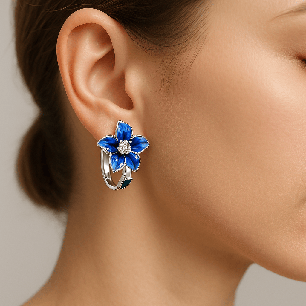  Boucle doreille fleur creole