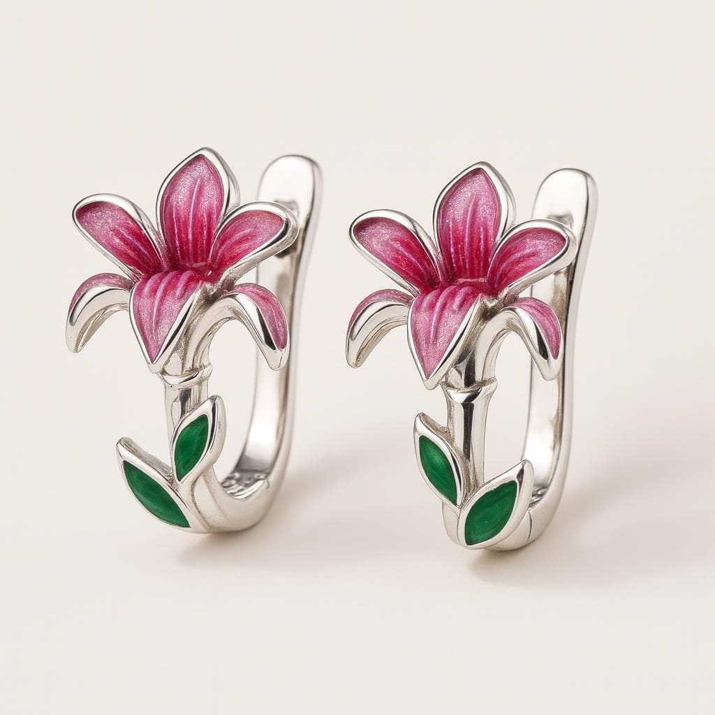  Boucle doreille fleur de lys