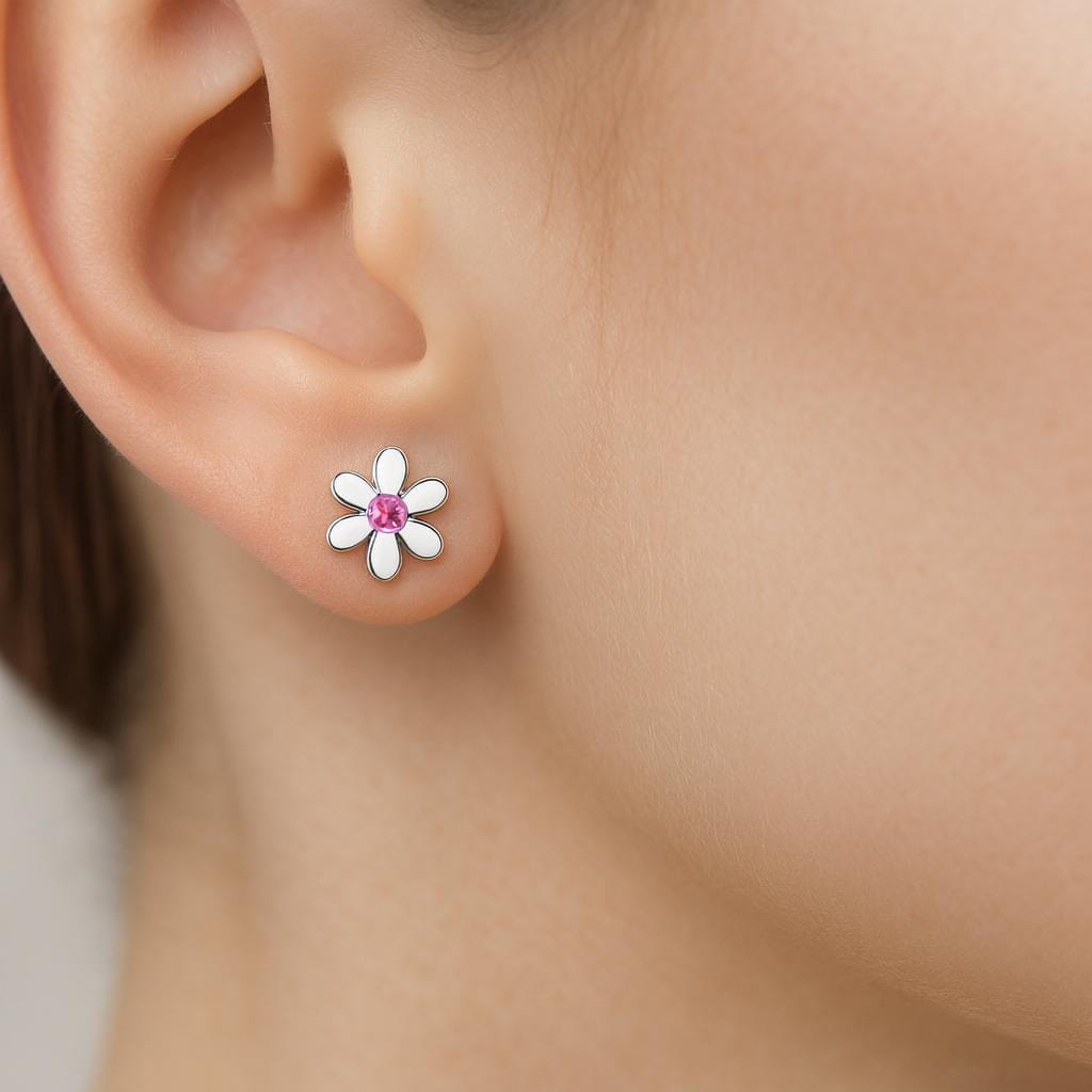  Boucle doreille fleur enfant