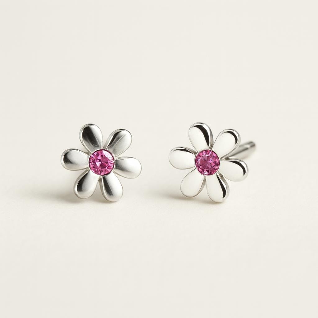  Boucle doreille fleur enfant