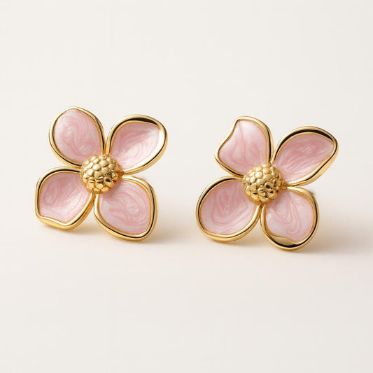  Boucle doreille fleur or