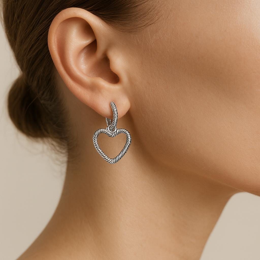  Boucle doreille forme coeur