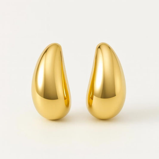  Boucle doreille goutte deau plaque or